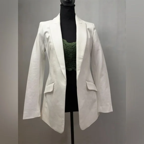 NWT✨Express White Blazer Columnist Open Front Boyfriend  Size XS - Picture 3 of 9
